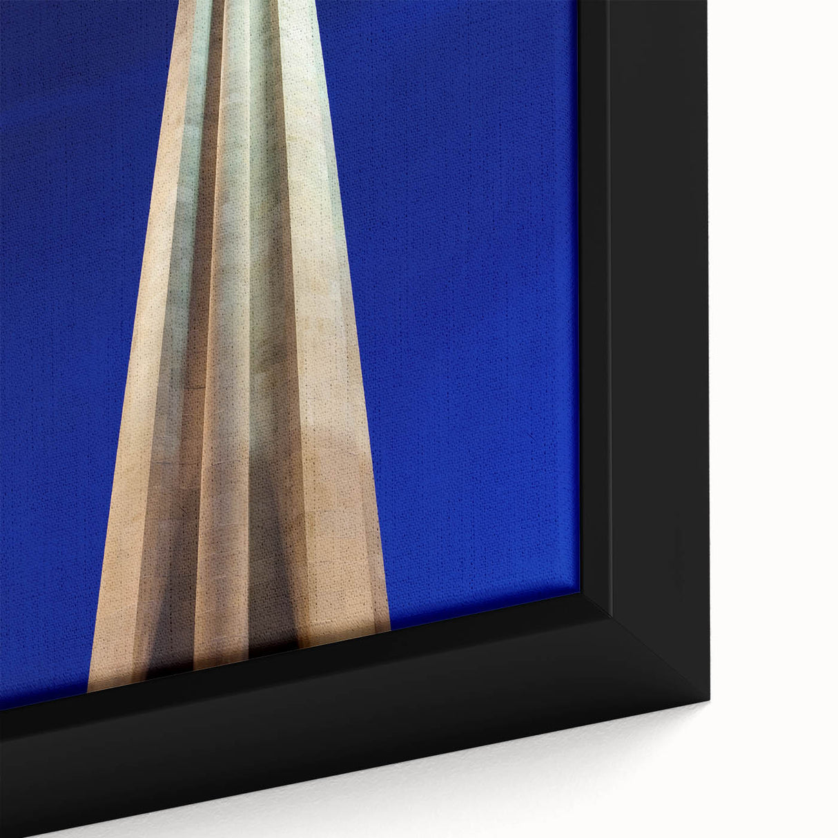 Close-up of a black wall art canvas featuring a textured, colorful depiction of Kansas City, ideal for living room decor.