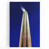 Black and white large art print of Kansas City skyline on stretched canvas, suitable for kitchen wall art.