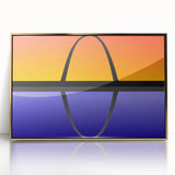 Acrylic print of St. Louis skyline in art deco style, with gold and blue tones, ideal for modern art wall decor.