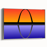 Framed canvas of a vintage-style St. Louis landscape painting in muted colors, ideal for living room decor.