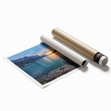 Extra large rolled print of Glacier National Park with lush greenery and mountain backdrop.