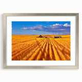 Textured art print of abstract Montana scenery in muted earth tones on a framed canvas, ideal for bedroom art.