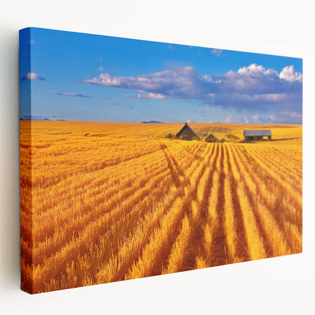 Landscape painting of Montana scenery on stretched canvas, featuring earth tones, ideal for kitchen wall art.