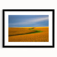 Extra large abstract art print of colorful, textured Nebraska scenery on framed canvas, ideal for living room decor.