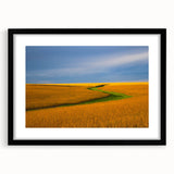 Extra large abstract art print of colorful, textured Nebraska scenery on framed canvas, ideal for living room decor.