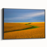 Black and white framed canvas of a Nebraska landscape, ideal for bedroom wall art.