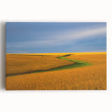 Black and white stretched canvas of a Nebraska landscape, suitable as large kitchen wall art.