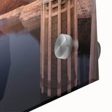 Acrylic print of Hoover Dam in abstract style with muted earth tones, ideal for dining room art.