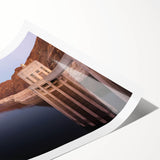 Extra large wall art of Hoover Dam in muted earth tones on a rolled print, suitable for large living room decor.