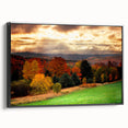 Black and white landscape painting of New Hampshire on framed canvas, ideal for bedroom wall art.