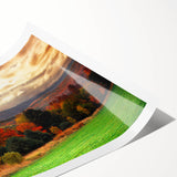 Extra large rolled print featuring line art flowers in muted earth tones, ideal for large living room wall art.