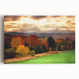 Black and white stretched canvas of a serene New Hampshire landscape, ideal for kitchen wall art.