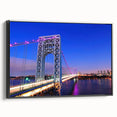 Vintage poster art of a New Jersey scenery on a framed canvas, featuring colorful art in large format.