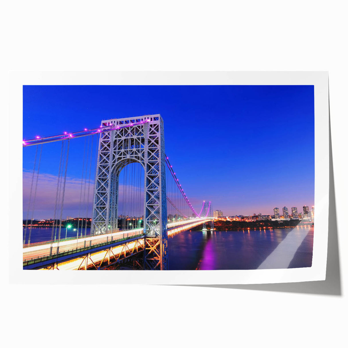 Extra large rolled print of a New Jersey scenery with vibrant floral elements, ideal for art wall dining room.