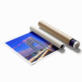 Extra large rolled print featuring a floral art design with pastel shades.