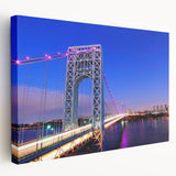 Scenic New Jersey landscape on large stretched canvas, featuring muted green and blue tones, ideal for kitchen wall art.