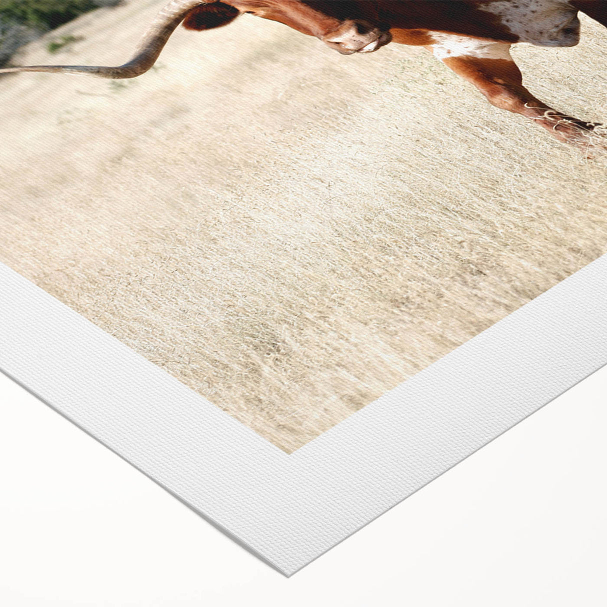 Art deco poster featuring a New Mexico landscape in muted earth tones, printed on rolled canvas.