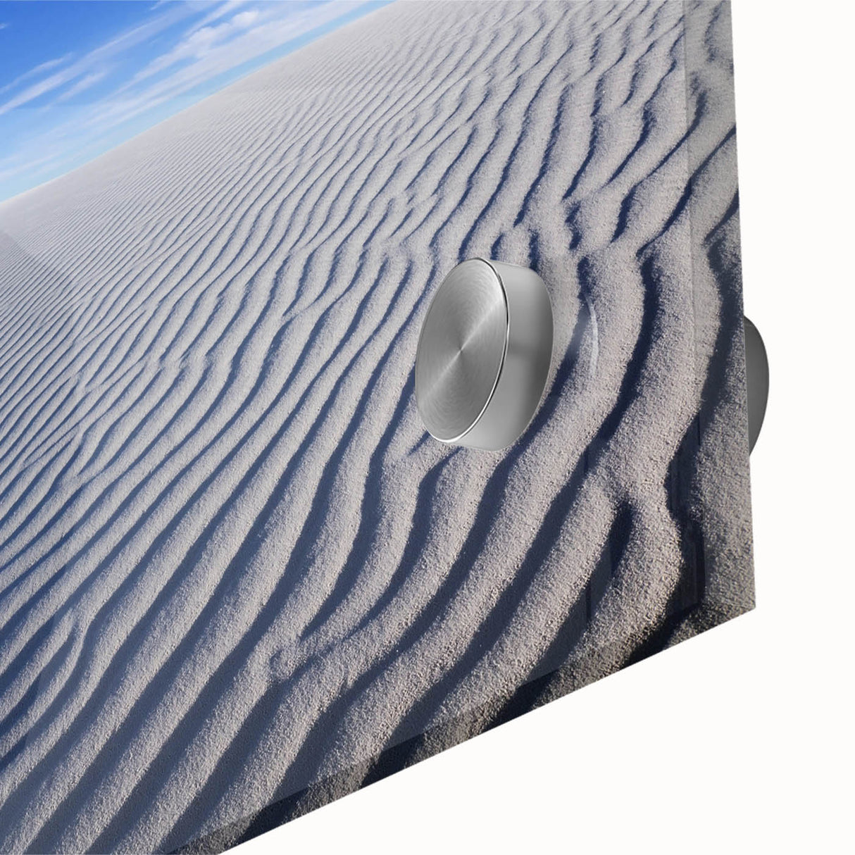 Large abstract wall art of White Sands, New Mexico in pastel shades on acrylic glass, ideal for dining room art.