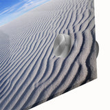 Large abstract wall art of White Sands, New Mexico in pastel shades on acrylic glass, ideal for dining room art.