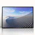 Large abstract wall art depicting the White Sands in New Mexico, rendered in muted tones on a framed acrylic print.