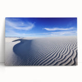 Black and white photograph of White Sands, New Mexico on stretched canvas, suitable as large kitchen or bedroom wall art.