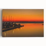 Black and white stretched canvas of Charlotte skyline, ideal for kitchen wall art.