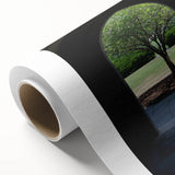 Art Deco poster of Durham, North Carolina skyline in pastel shades on rolled canvas, ideal for nursery wall art.