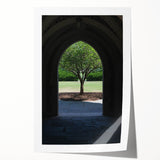 Rolled print of Durham, North Carolina scenery with floral elements in soft color tones, suitable for art wall dining room.