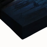 Black and white landscape art painting of Durham, North Carolina on stretched canvas, ideal for bedroom wall art.