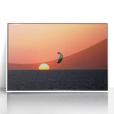 Art deco poster of North Carolina's Outer Banks in soft pastel shades on a white framed acrylic.