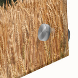 Large abstract wall art of North Dakota scenery in muted earth tones on acrylic glass, ideal for dining room ambiance.