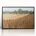 Large abstract wall art depicting North Dakota scenery in muted earth tones on a framed acrylic.