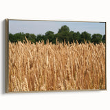 Framed canvas of a North Dakota landscape with muted earth tones in a vintage style, ideal for bedroom wall art.