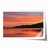 Extra large rolled print of Adirondacks scenery in lush green and blue tones, ideal for art wall dining room or bathroom.