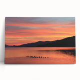 Black and white photograph of Adirondack landscape on stretched canvas, ideal for kitchen wall art.