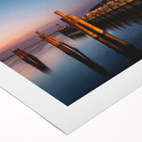 Art deco poster of Long Island scenery in pastel shades on a rolled canvas, suitable for dining room wall art.