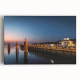 Black and white stretched canvas of Long Island scenery, ideal for kitchen wall art.