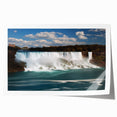 Extra large rolled print of Niagara Falls with vibrant blue and white tones, ideal for art wall dining room.