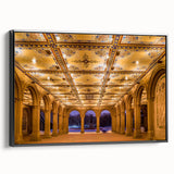 Black and white framed canvas of Central Park landscape, ideal for bedroom wall decor.