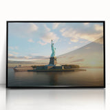 Large abstract wall art depicting the NYC skyline in bold black and gray tones on a framed acrylic panel.