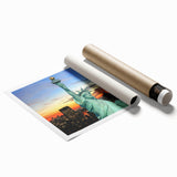 Extra large rolled print of New York City skyline with muted gray tones, ideal for classy bathroom wall art.