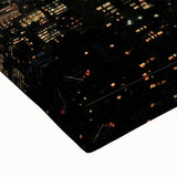 Black and white stretched canvas featuring a detailed Empire State Building and NYC skyline, ideal for bedroom wall art.