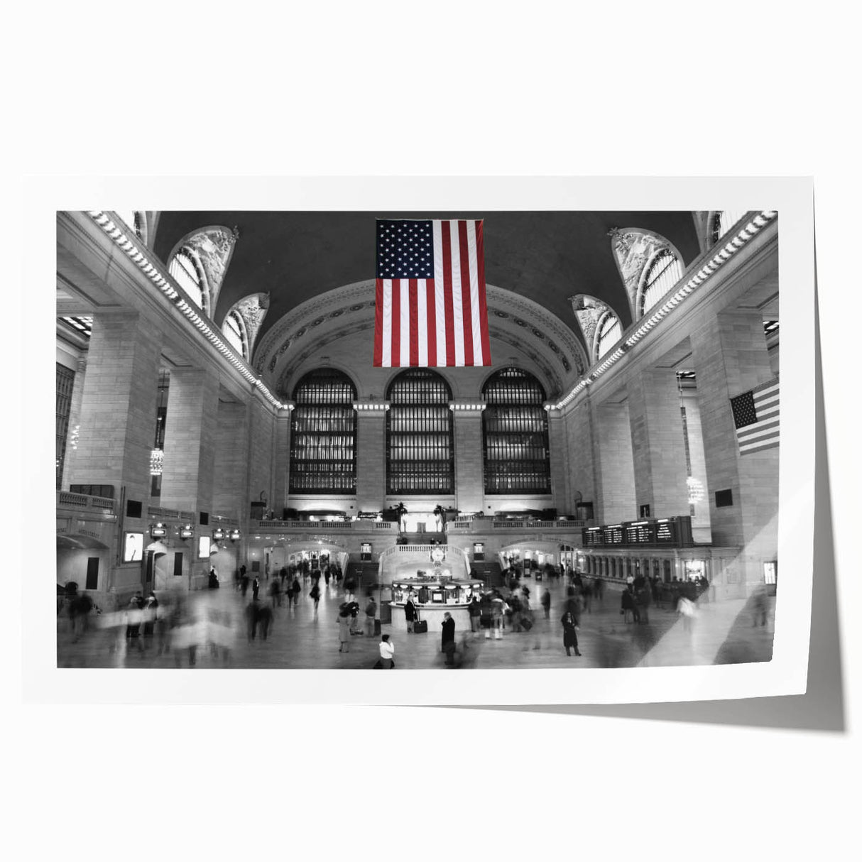 Extra large rolled print of Grand Central Station in muted gray tones, ideal for art wall dining room.