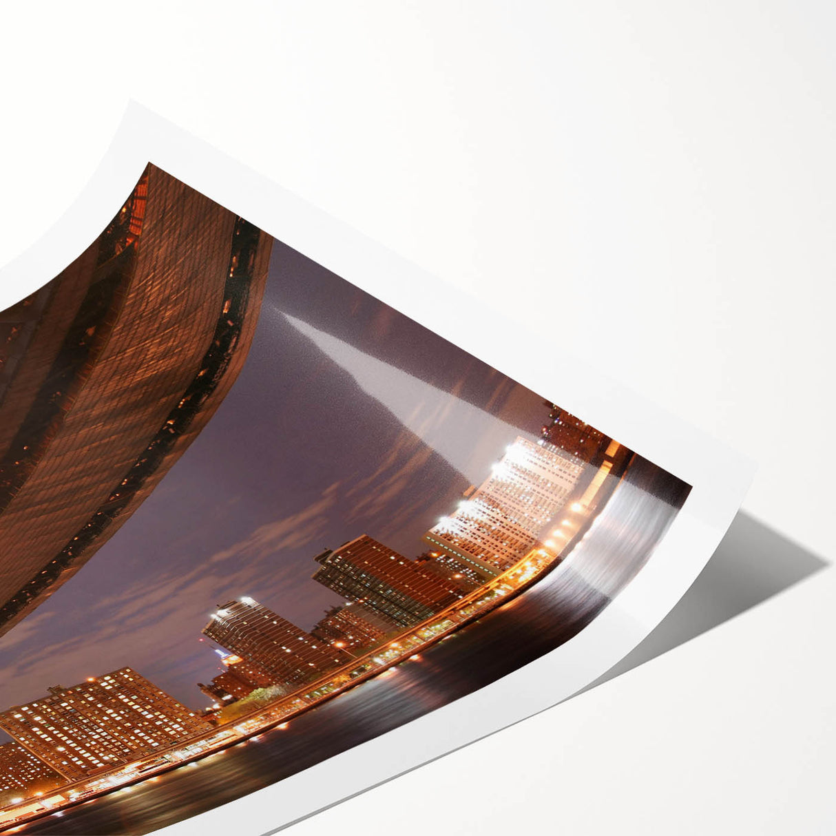Extra large wall art featuring line art flowers over a Manhattan Bridge scene, printed on rolled canvas.