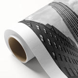 Art Deco poster of NYC Rockefeller Center in monochrome shades, ideal for nursery wall art or dining room ambiance.