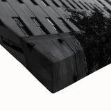 Black and white landscape art painting of NYC from Rockefeller on stretched canvas, suited for bedroom wall art.