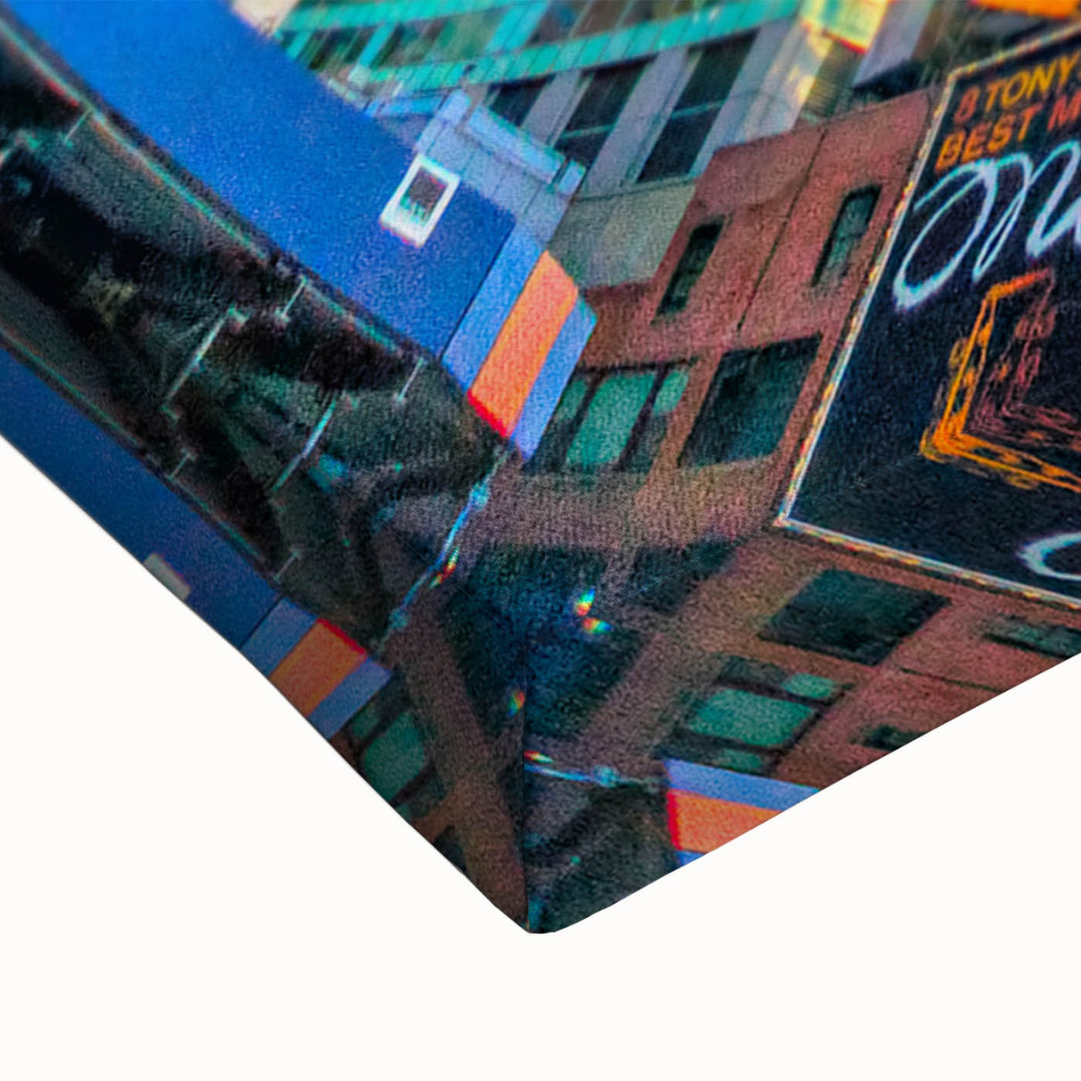 Black and white landscape art painting of Times Square on stretched canvas, suitable for bedroom wall art.