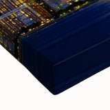 Black and white landscape art painting of NYC Trade Center on stretched canvas, suitable for bedroom wall art.