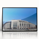 Large abstract wall art depicting the New York City skyline in black and white tones, framed in acrylic.