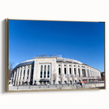 Framed canvas depicting a vintage-style New York City landscape in black and gold tones, suitable for bedroom wall art.